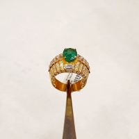 Nhẫn vàng nam đính đá Ngọc Lục Bảo (emarald) thiên nhiên cao cấp - NVĐQ1041