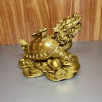 Tượng Quy Hóa Rồng ( Long Quy ) Cõng Gậy Như Ý Đồ Đồng Phong Thủy - ĐĐPT1058