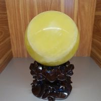 Quả Cầu Phong Thủy Thạch Anh Vàng Thiên Nhiên Size ĐK: 11cm - Hợp Mệnh Kim Thổ - QCTAV1130