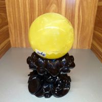Quả Cầu Phong Thủy Thạch Anh Vàng Thiên Nhiên Size ĐK: 9cm - Hợp Mệnh Kim Thổ - QCTAV1136